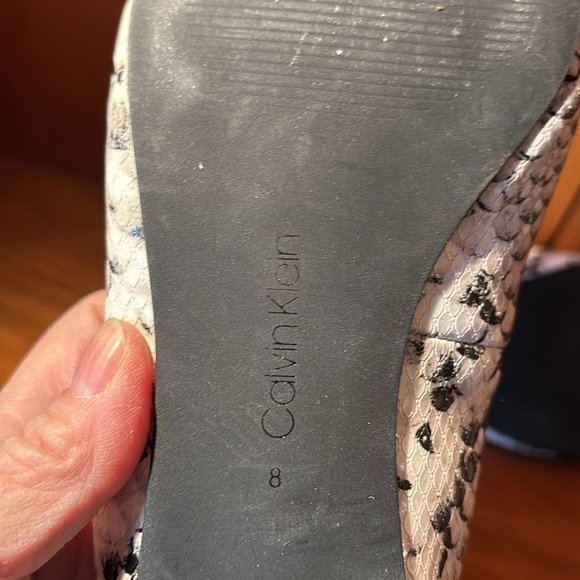 Calvin Klein Emerin Snake Print Leather Dressy Ballet Flats size 8 - Picture 9 of 9
